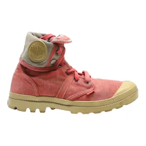 PALLADIUM Lace-Up Boots Red Canvas Womens UK 7