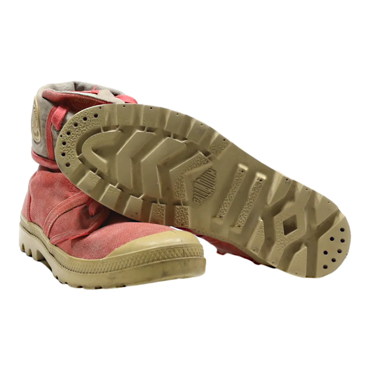 PALLADIUM Lace-Up Boots Red Canvas Womens UK 7