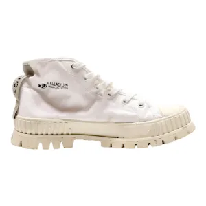 PALLADIUM Platform High Top Trainers White Canvas Mens UK 6