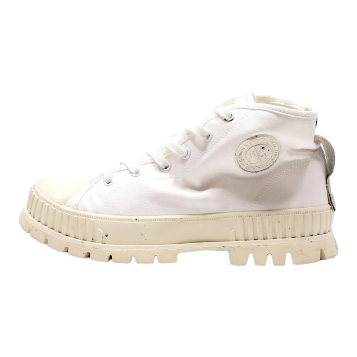 PALLADIUM Platform High Top Trainers White Canvas Mens UK 6