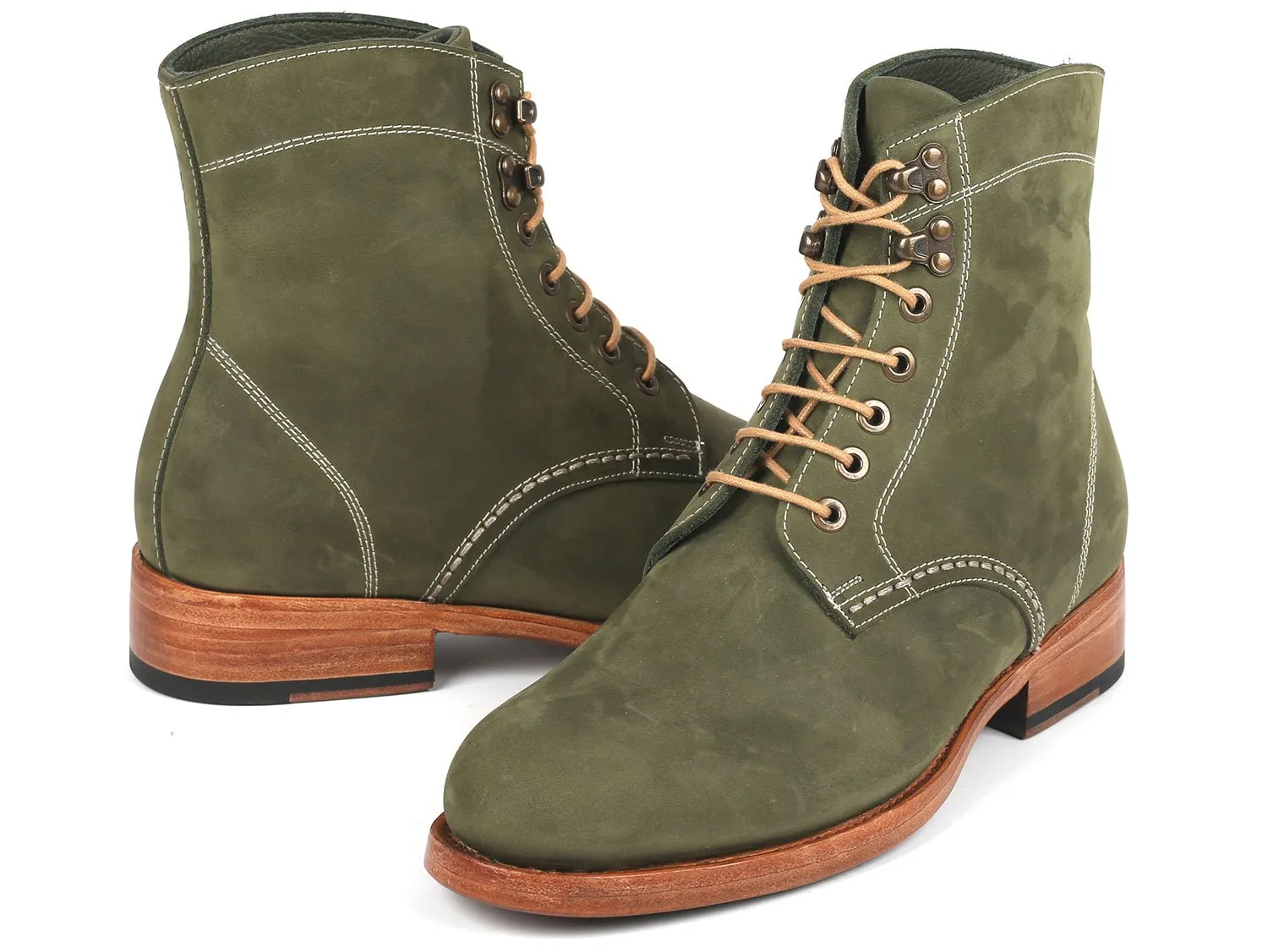 Paul Parkman Men's Boots Nubuck Boots, Green