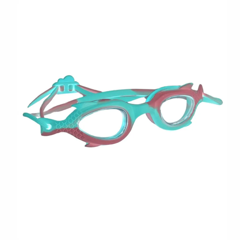 Pink & Mint Fishtail Designed Frame, Anti Fog UV Protection Leakproof Design Swim Goggles for Kids, 3 years - 8 years