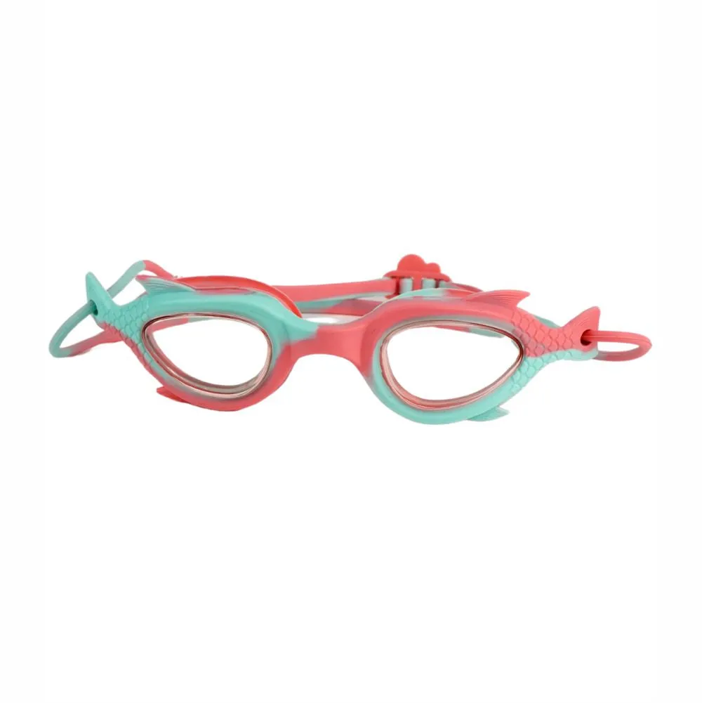 Pink & Mint Fishtail Designed Frame, Anti Fog UV Protection Leakproof Design Swim Goggles for Kids, 3 years - 8 years