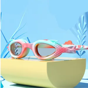 Pink & Mint Fishtail Designed Frame, Anti Fog UV Protection Leakproof Design Swim Goggles for Kids, 3 years - 8 years