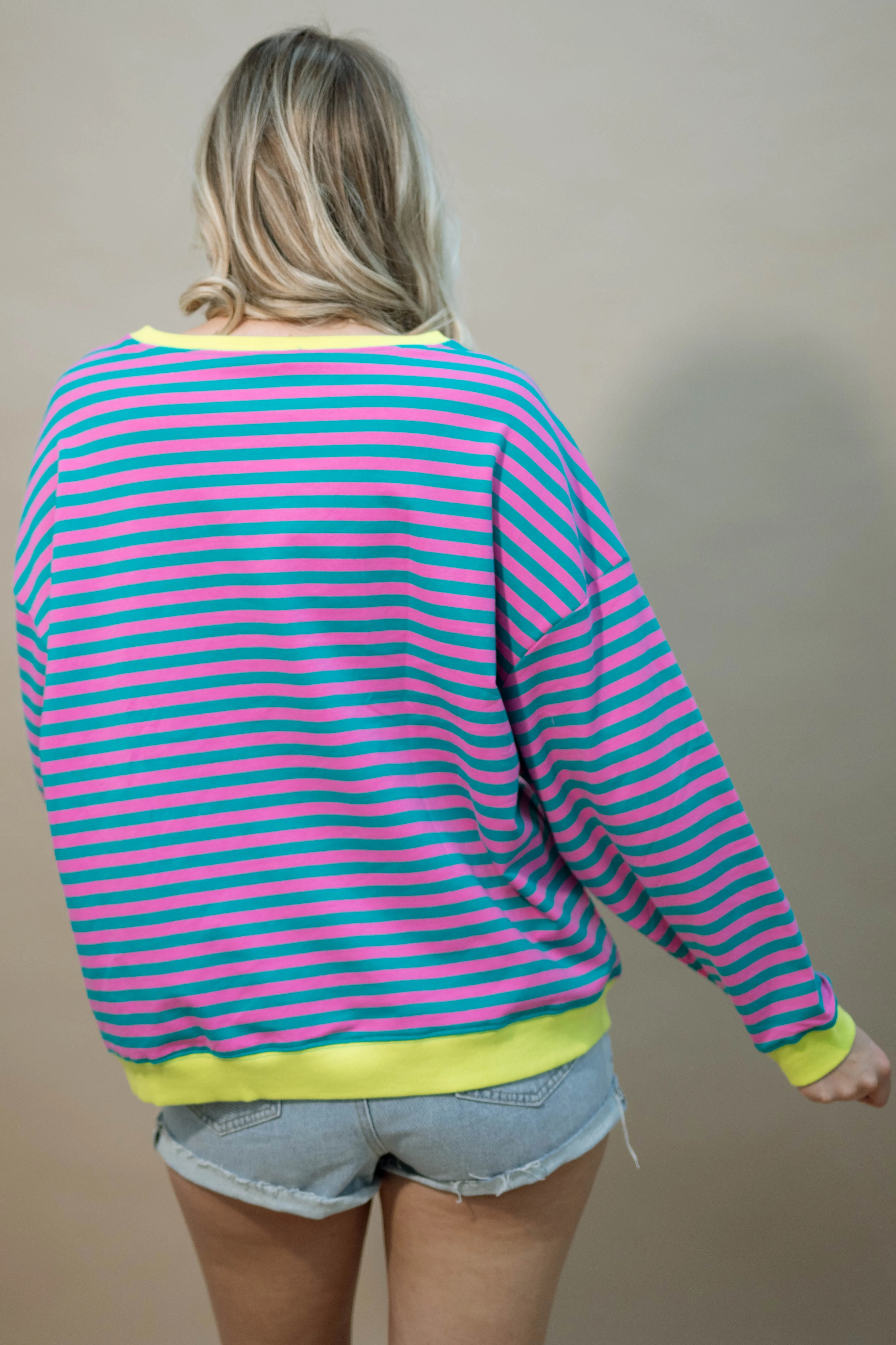 Sammy Striped Oversized Crewneck
