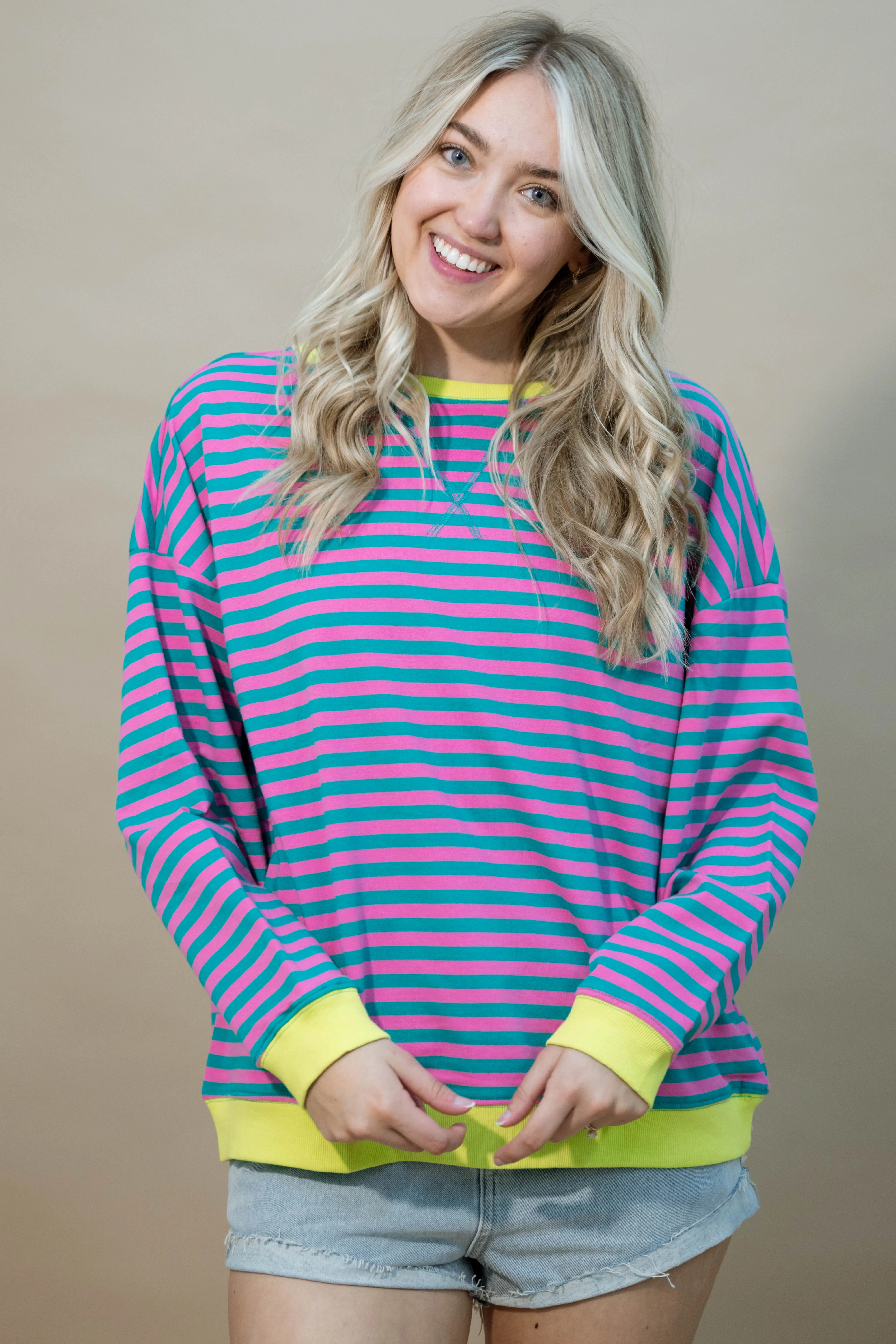 Sammy Striped Oversized Crewneck