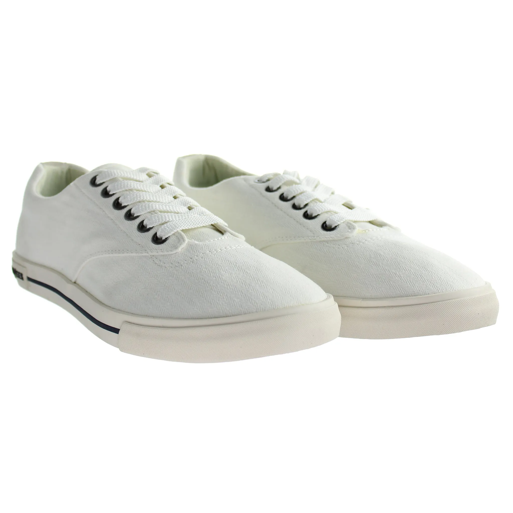 SeaVees Hermosa Surfwash Mens White Plimsolls
