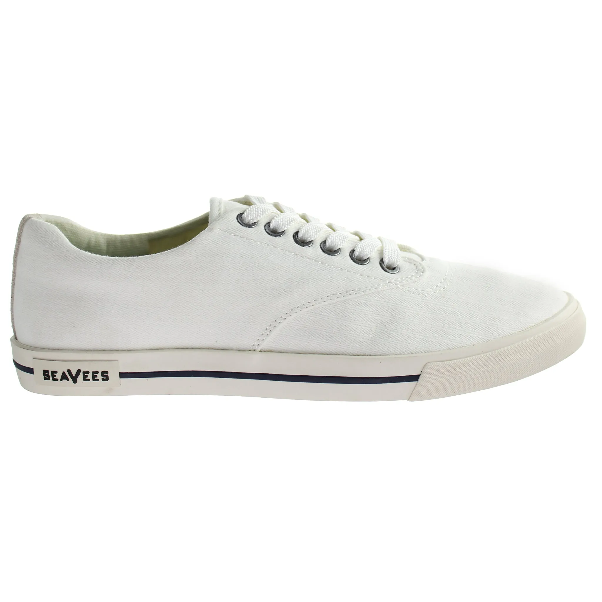 SeaVees Hermosa Surfwash Mens White Plimsolls