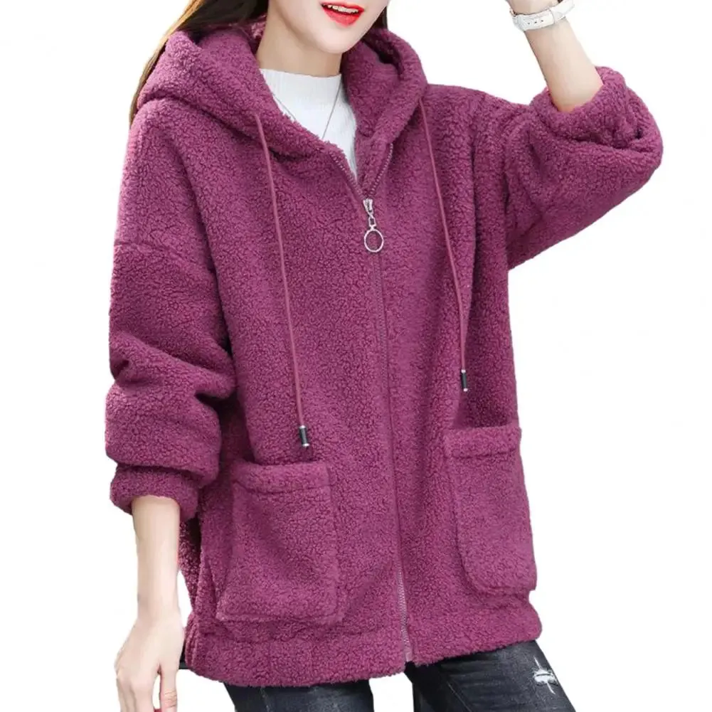 Size 4XL Winter Thickened Lamb Hooded Coat For Winter 2023 New Korean Loose Mid-Long Hooded Coat Women's Warm Basic Jackets Warm