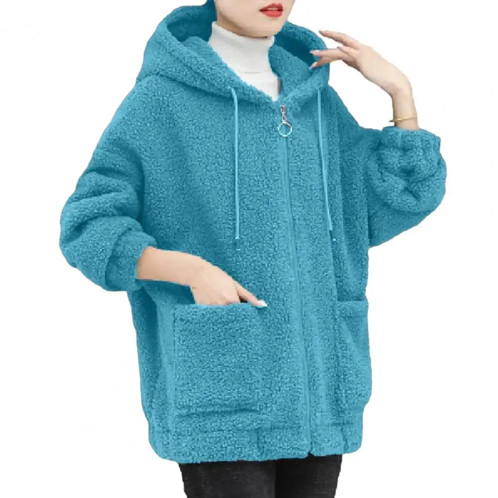 Size 4XL Winter Thickened Lamb Hooded Coat For Winter 2023 New Korean Loose Mid-Long Hooded Coat Women's Warm Basic Jackets Warm