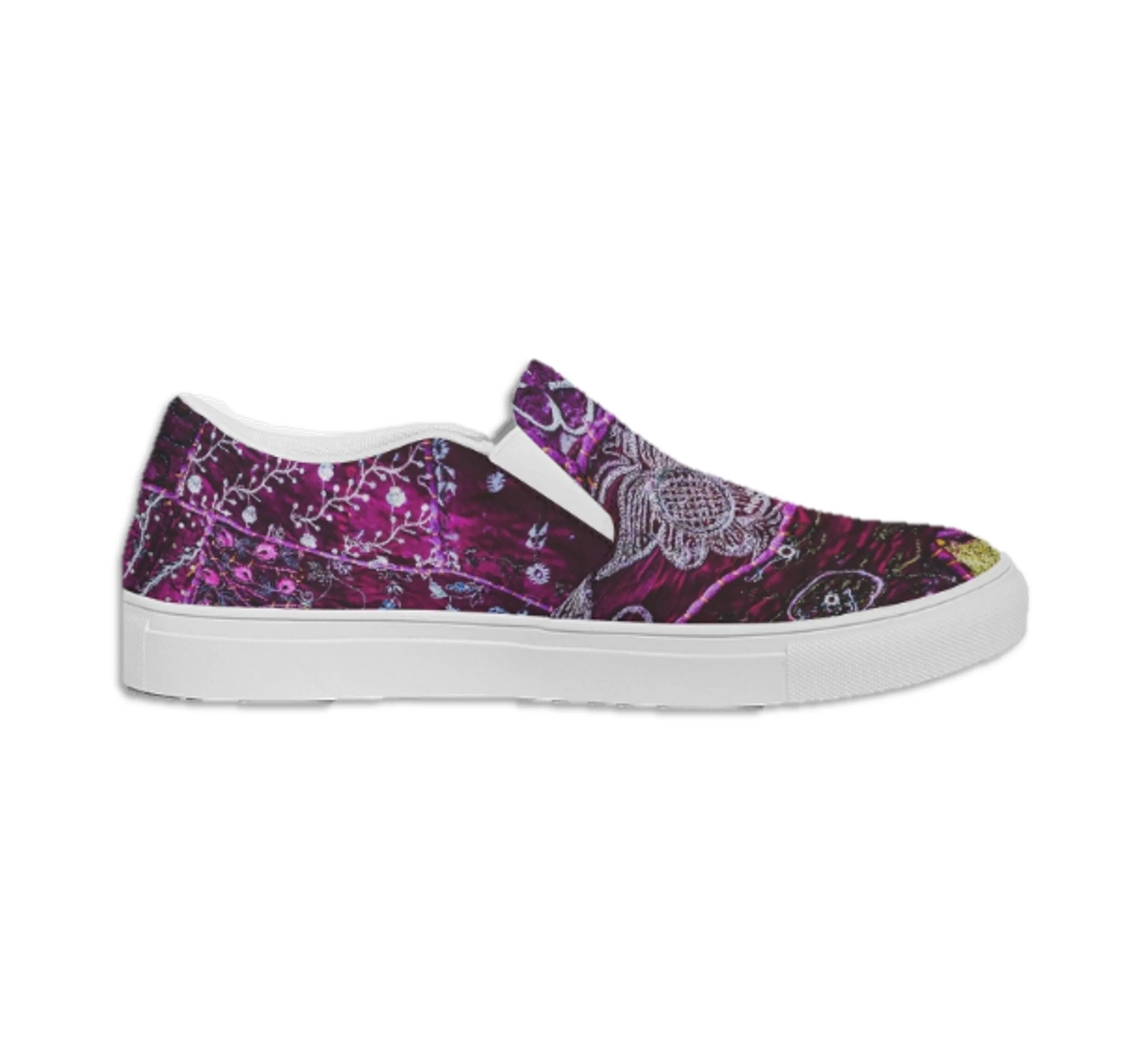 Slip-On Fashion Sneakers for Girls. Boho, Ethnic, Indian Design. Jooots from Artikrti