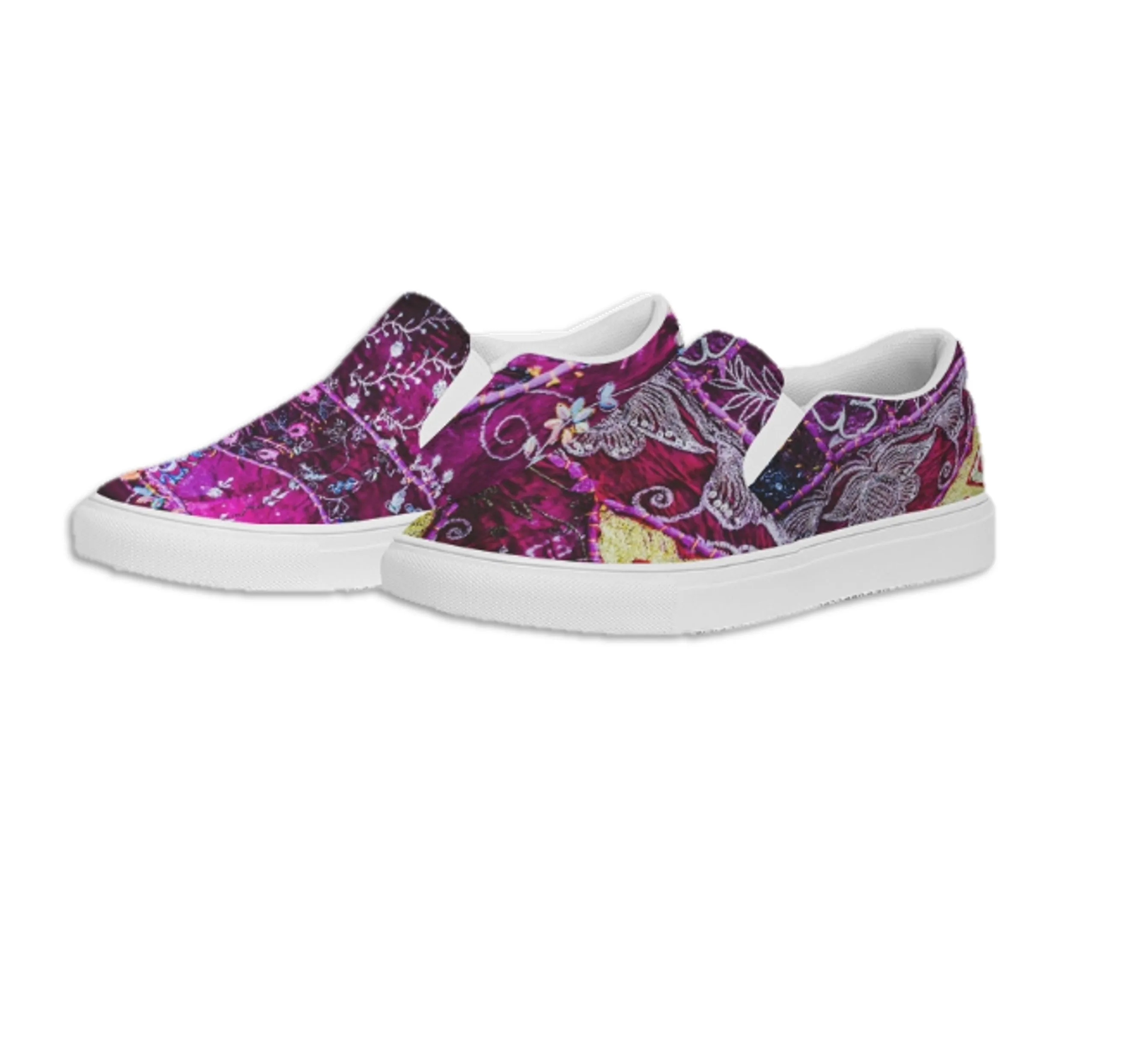 Slip-On Fashion Sneakers for Girls. Boho, Ethnic, Indian Design. Jooots from Artikrti