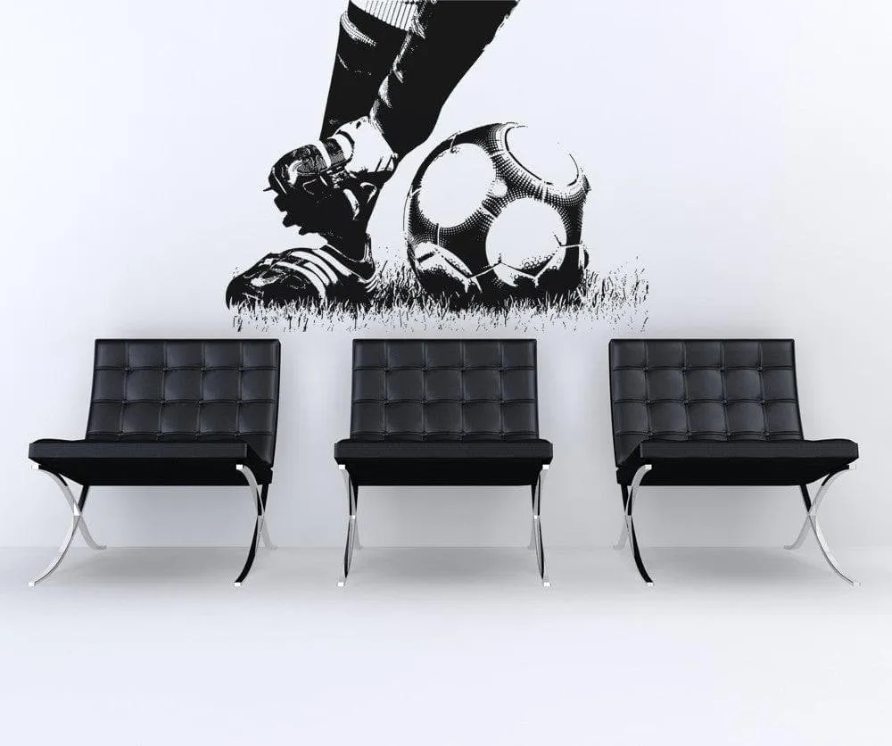 Soccer Football Action Feet Kicking Ball wall decal. #5074