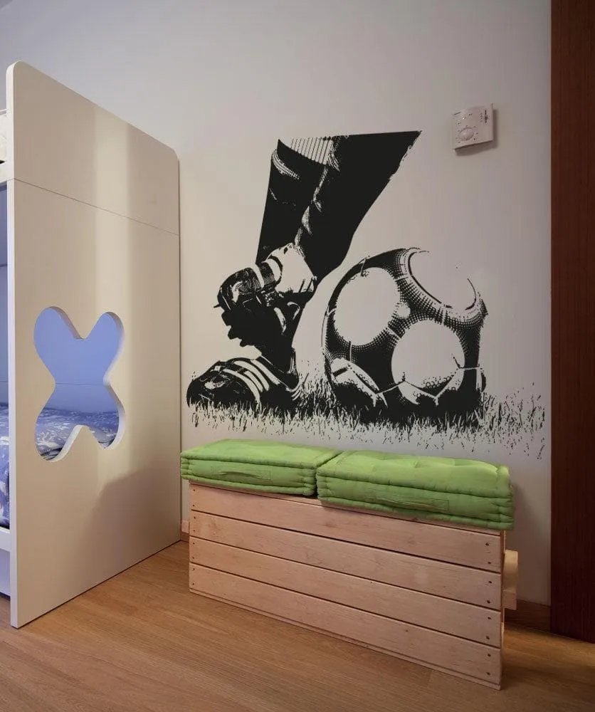 Soccer Football Action Feet Kicking Ball wall decal. #5074