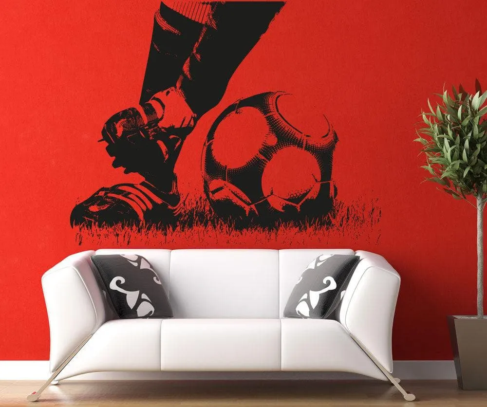 Soccer Football Action Feet Kicking Ball wall decal. #5074