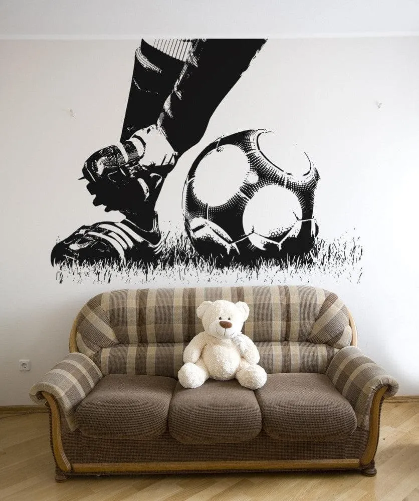 Soccer Football Action Feet Kicking Ball wall decal. #5074