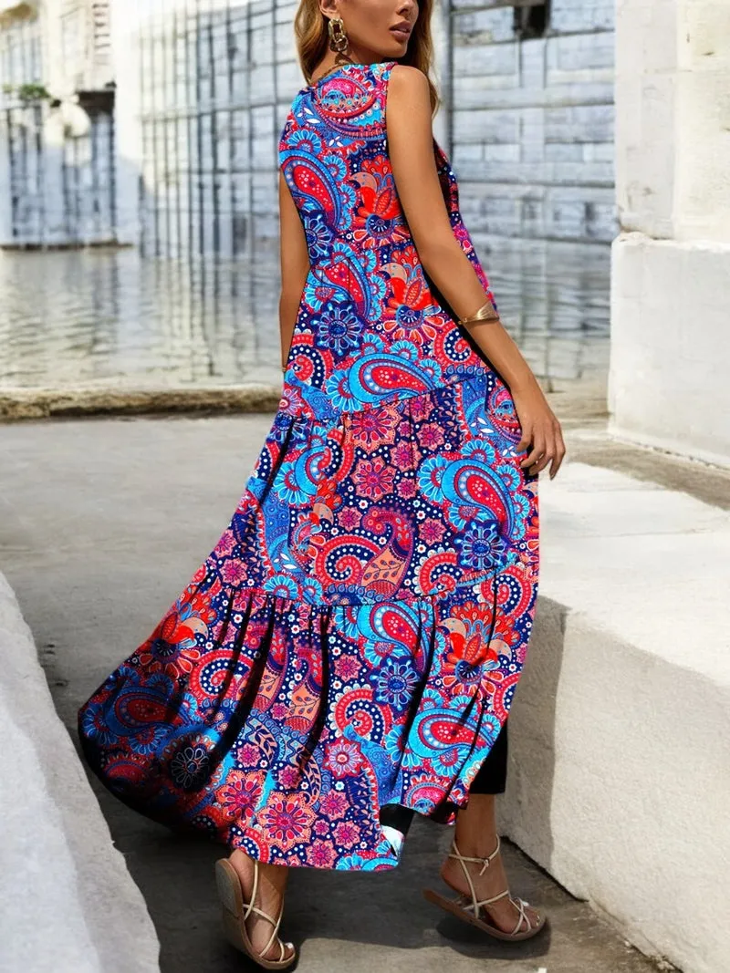 Sophie - Flowy tiered summer dress with bohemian charm
