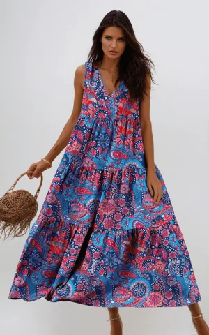 Sophie - Flowy tiered summer dress with bohemian charm