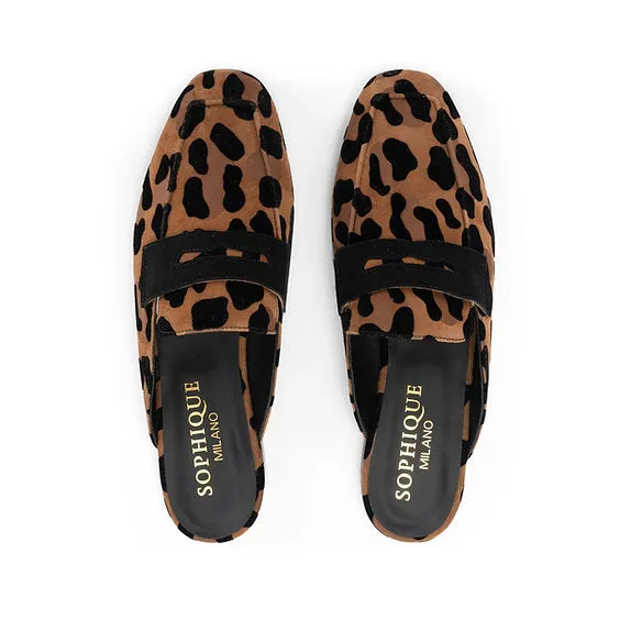 Sophique Riviera Suede Mule Leopard