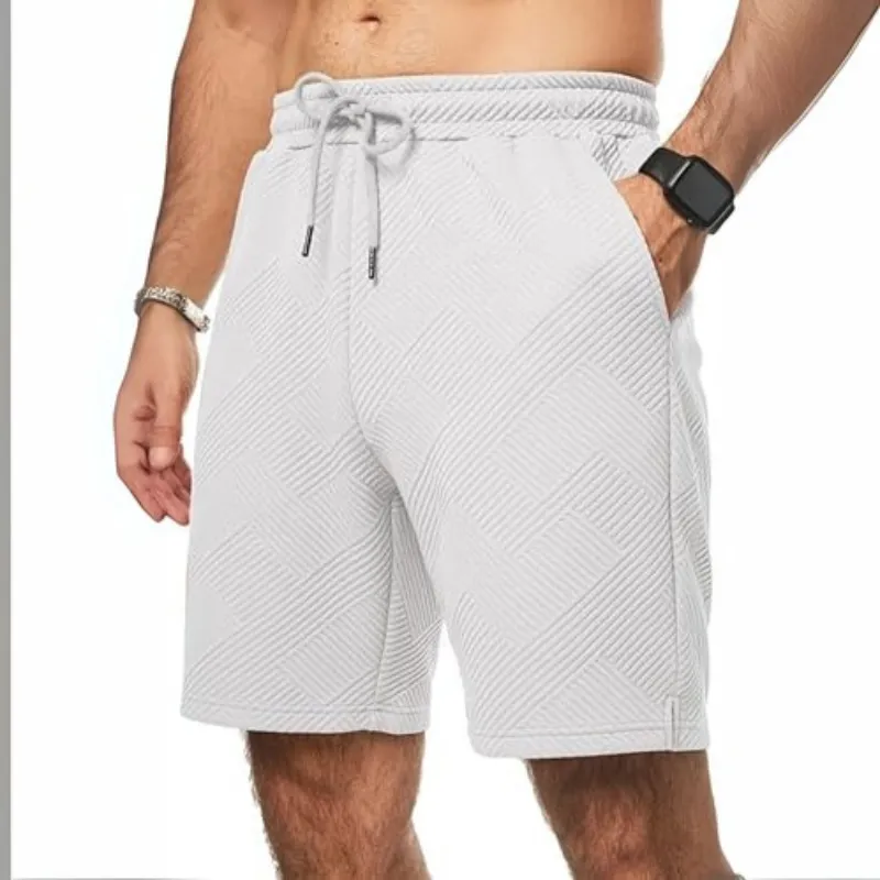 Stylish Geometric Texture Design Versatile Casual Shorts