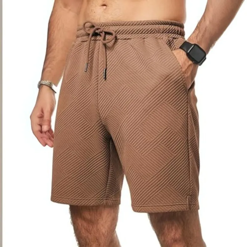 Stylish Geometric Texture Design Versatile Casual Shorts