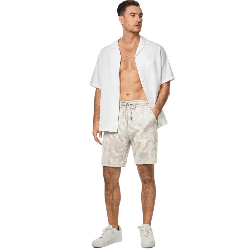 Stylish Geometric Texture Design Versatile Casual Shorts