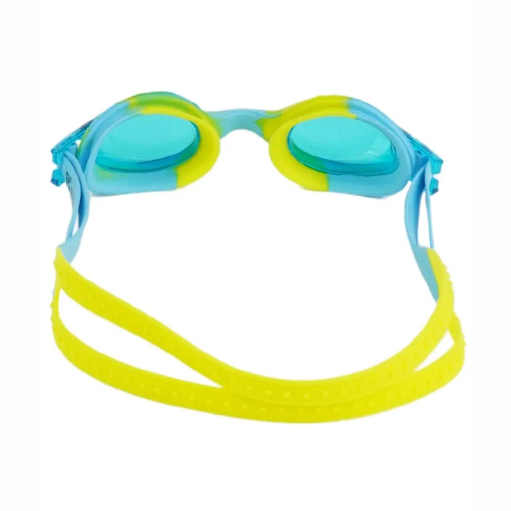 Tie Dye Yellow Blend with Blue Anti Fog UV Protection Leakproof Design Swim Goggles for Kids, 1yr - 4yrs