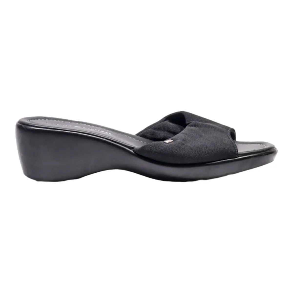 TOMMY HILFIGER Mule Heels Black Canvas Womens UK 7.5