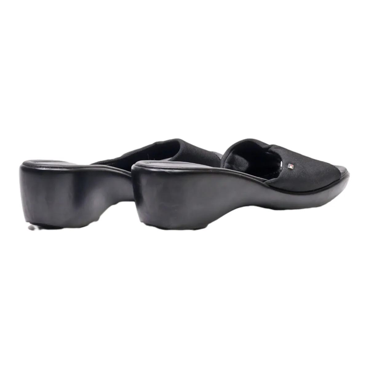 TOMMY HILFIGER Mule Heels Black Canvas Womens UK 7.5