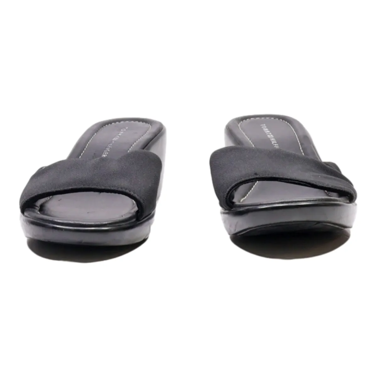 TOMMY HILFIGER Mule Heels Black Canvas Womens UK 7.5
