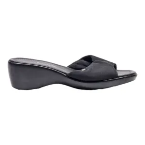 TOMMY HILFIGER Mule Heels Black Canvas Womens UK 7.5
