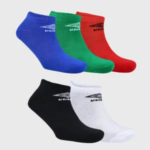Umbro Unisex 5 Pack Fashion Multi Hidden Sock Multi _ 181584 _ Multi