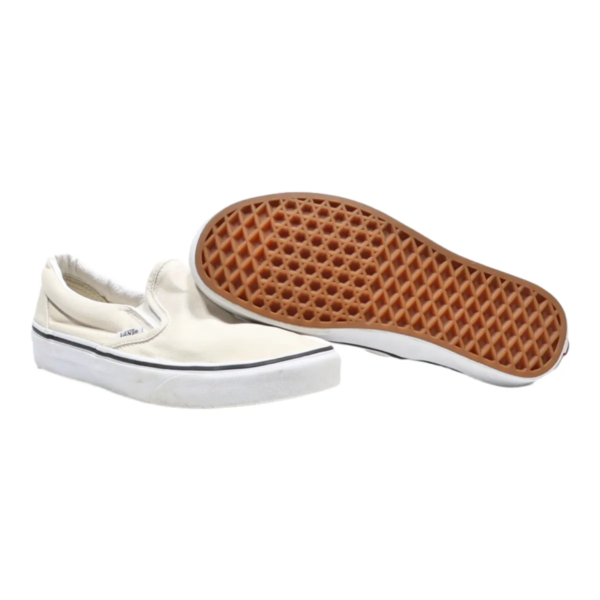 VANS Low Top Trainers Beige Canvas Womens UK 4.5