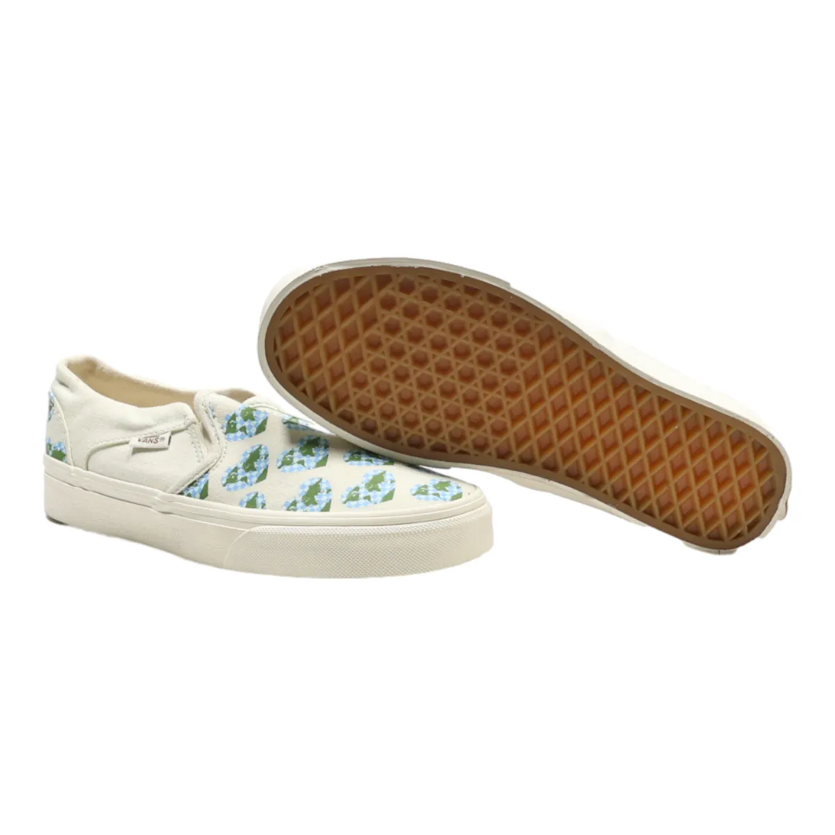 VANS Low Top Trainers Beige Canvas Womens UK 4