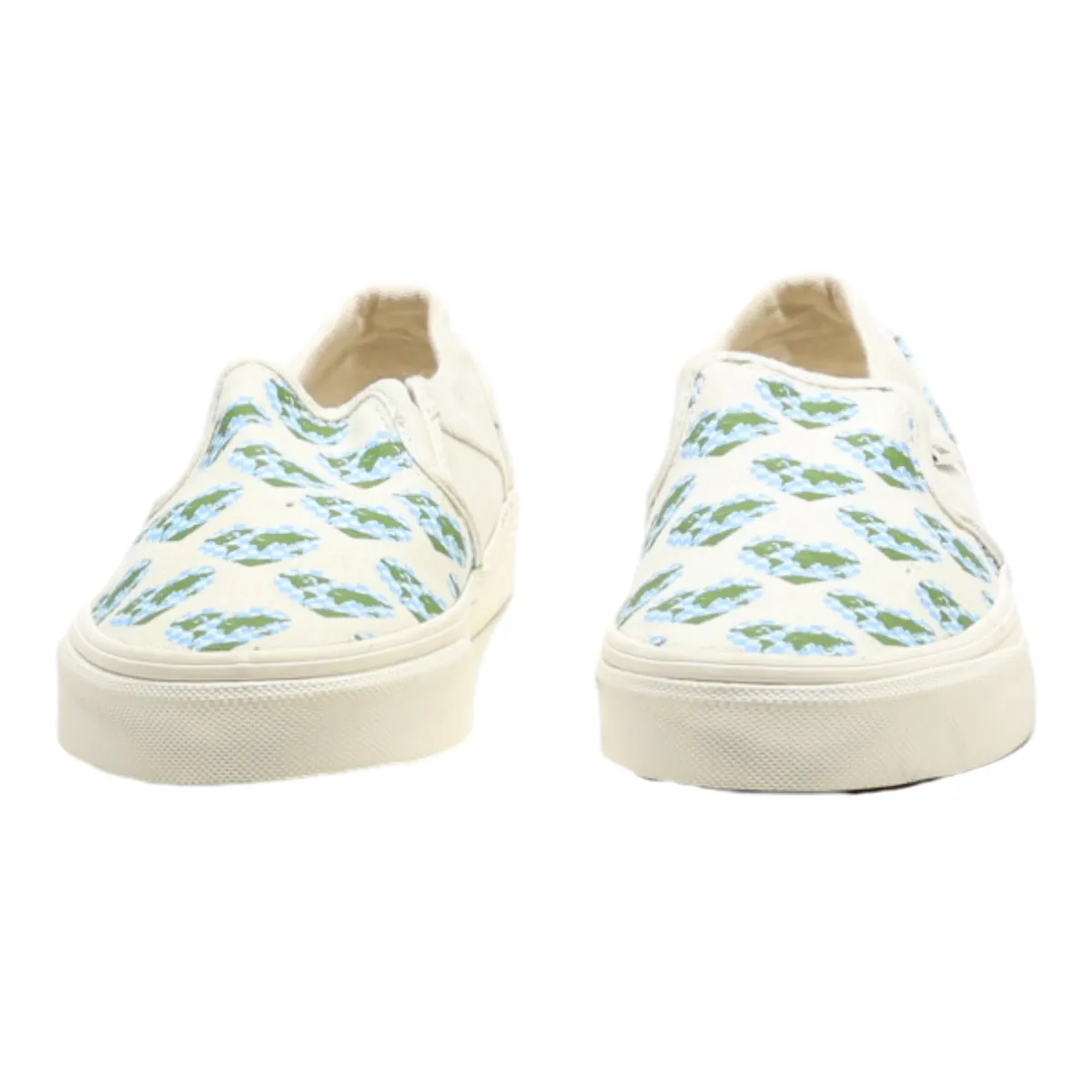 VANS Low Top Trainers Beige Canvas Womens UK 4
