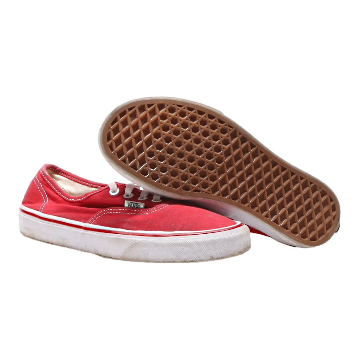 VANS Low Top Trainers Red Canvas Womens UK 5
