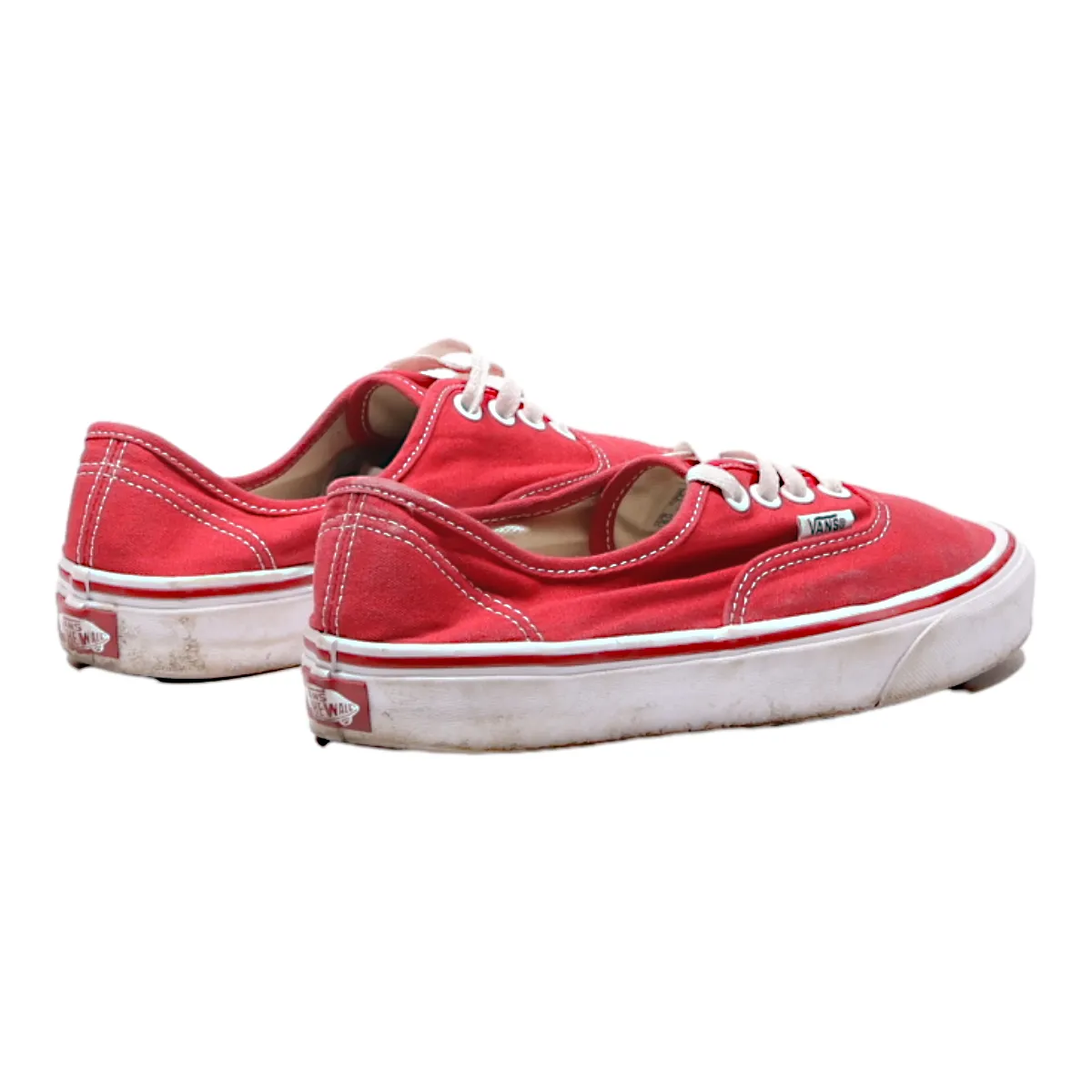 VANS Low Top Trainers Red Canvas Womens UK 5