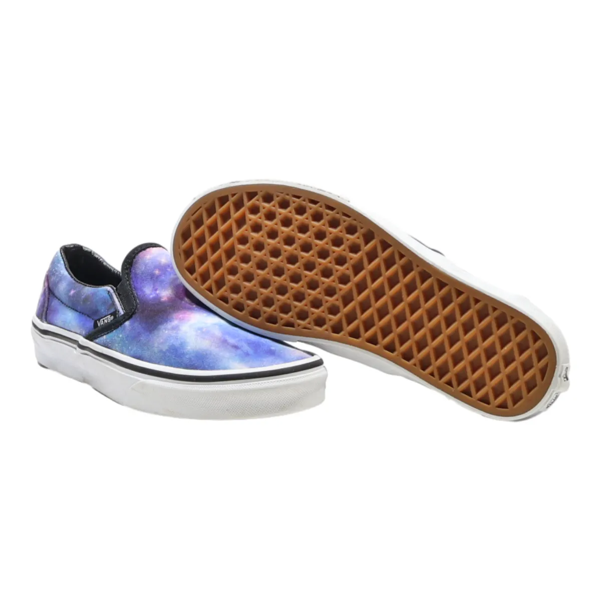 VANS Old Skool Low Top Trainers Blue Canvas Womens UK 3.5