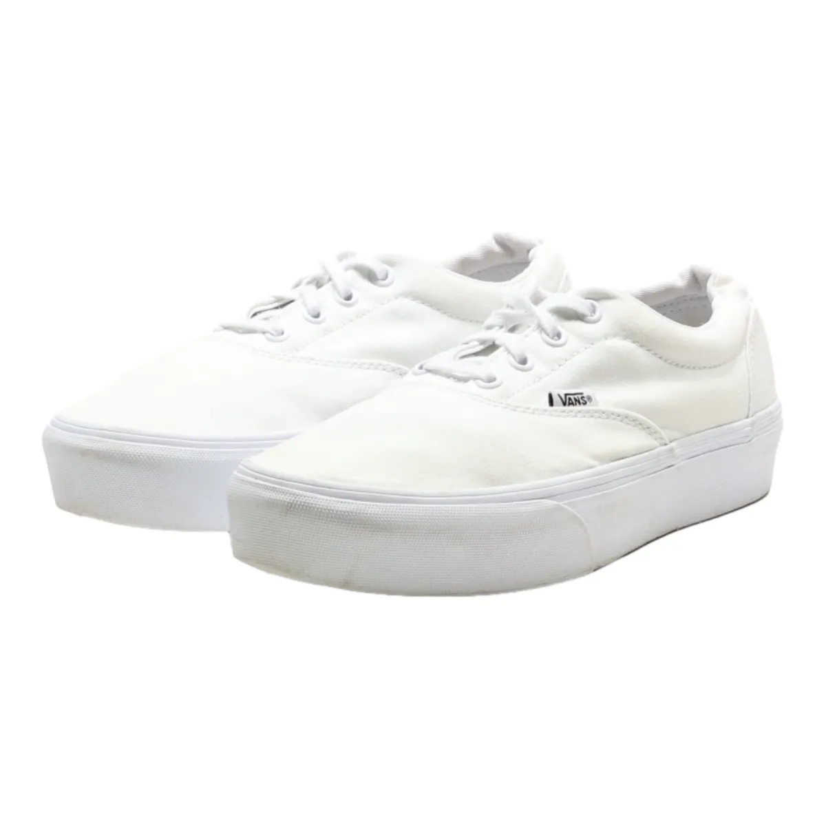 VANS Old Skool Platform Trainers White Canvas Womens UK 6.5