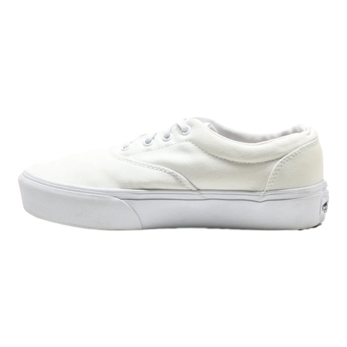 VANS Old Skool Platform Trainers White Canvas Womens UK 6.5