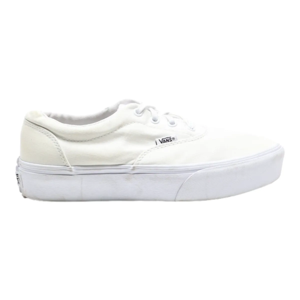 VANS Old Skool Platform Trainers White Canvas Womens UK 6.5