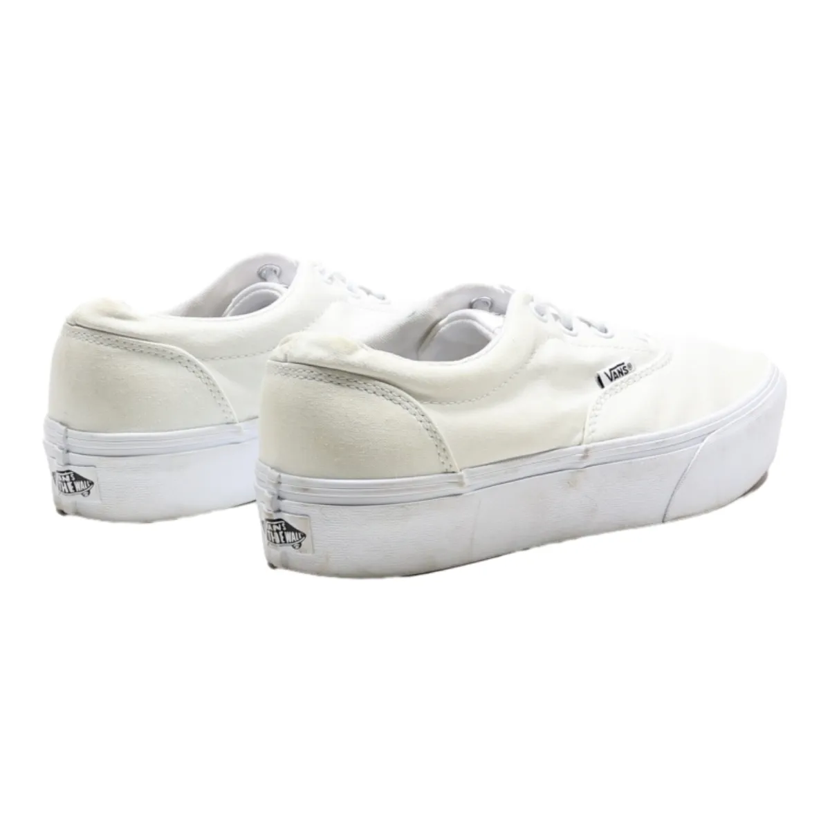 VANS Old Skool Platform Trainers White Canvas Womens UK 6.5