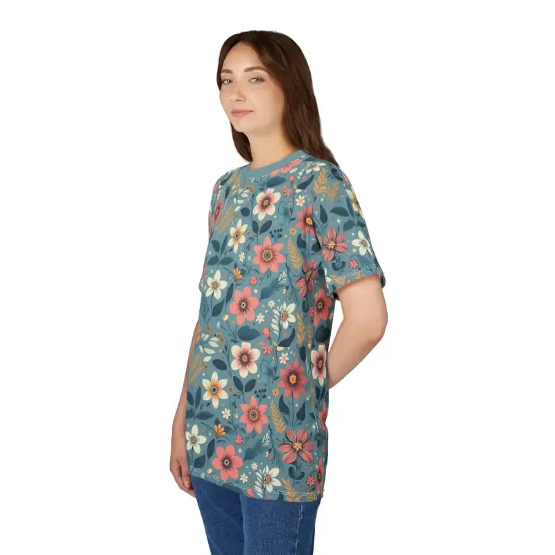Vibrant Floral Pattern Unisex Tee