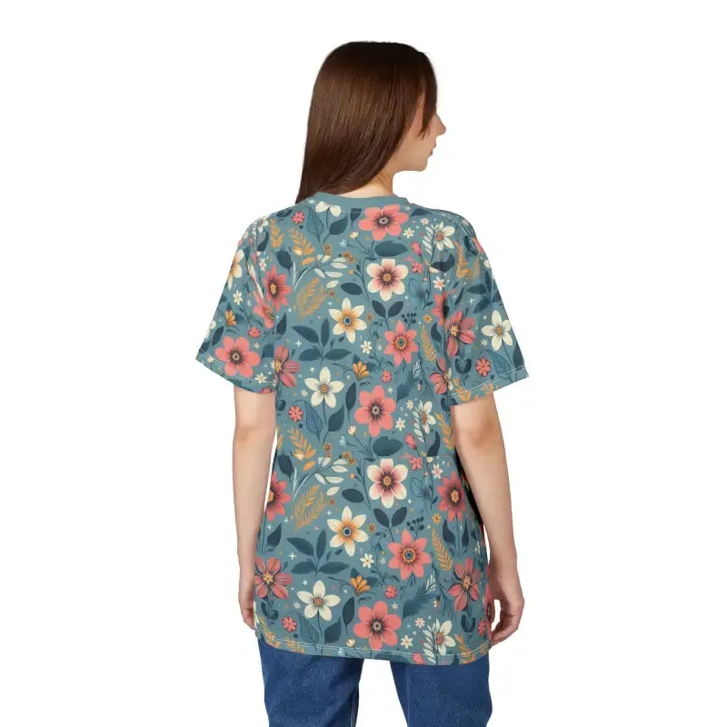 Vibrant Floral Pattern Unisex Tee