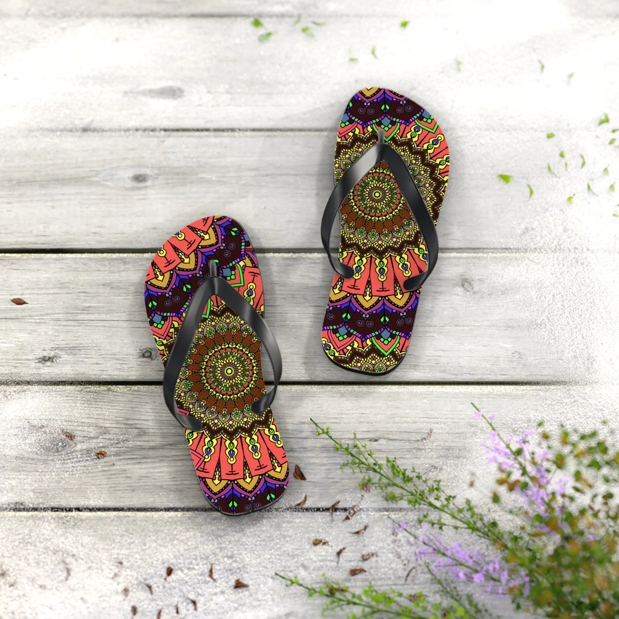 Vibrant Mandala Sandals - Colorful & Intricate