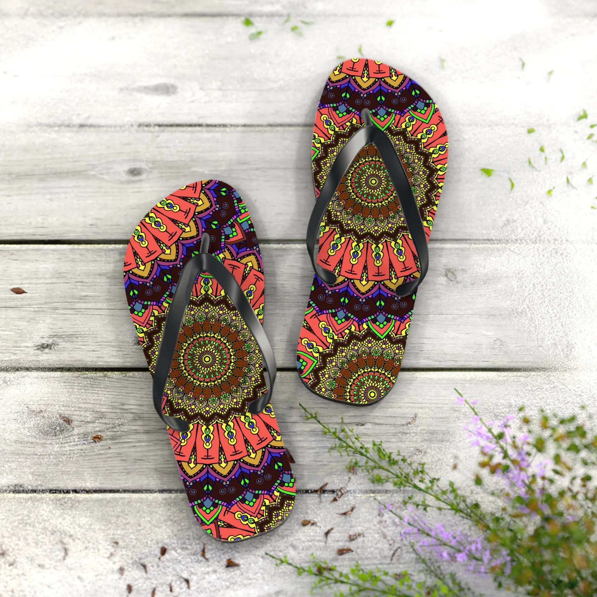 Vibrant Mandala Sandals - Colorful & Intricate