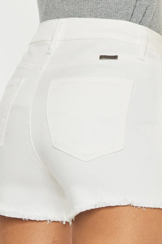 White High Rise Shorts