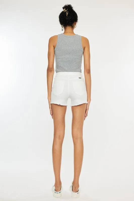 White High Rise Shorts