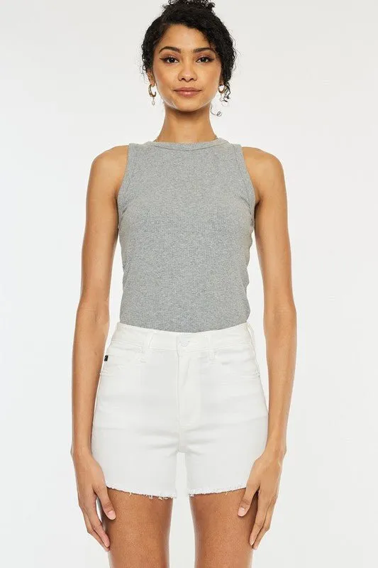 White High Rise Shorts