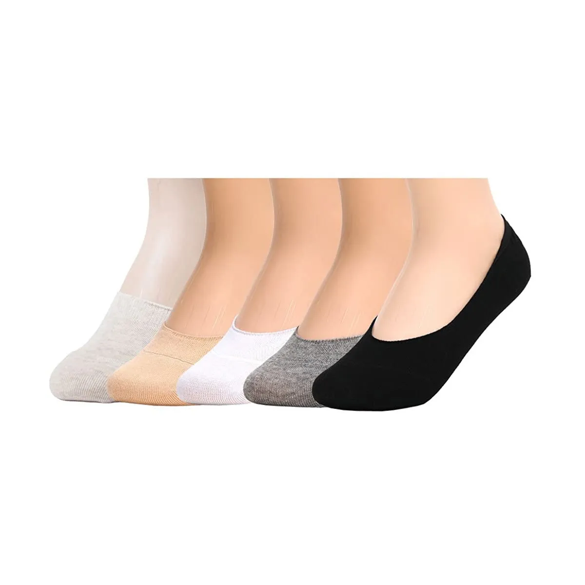 Womens Anti-Slip No Show Socks Low Cut Liner Socks 5 Colors